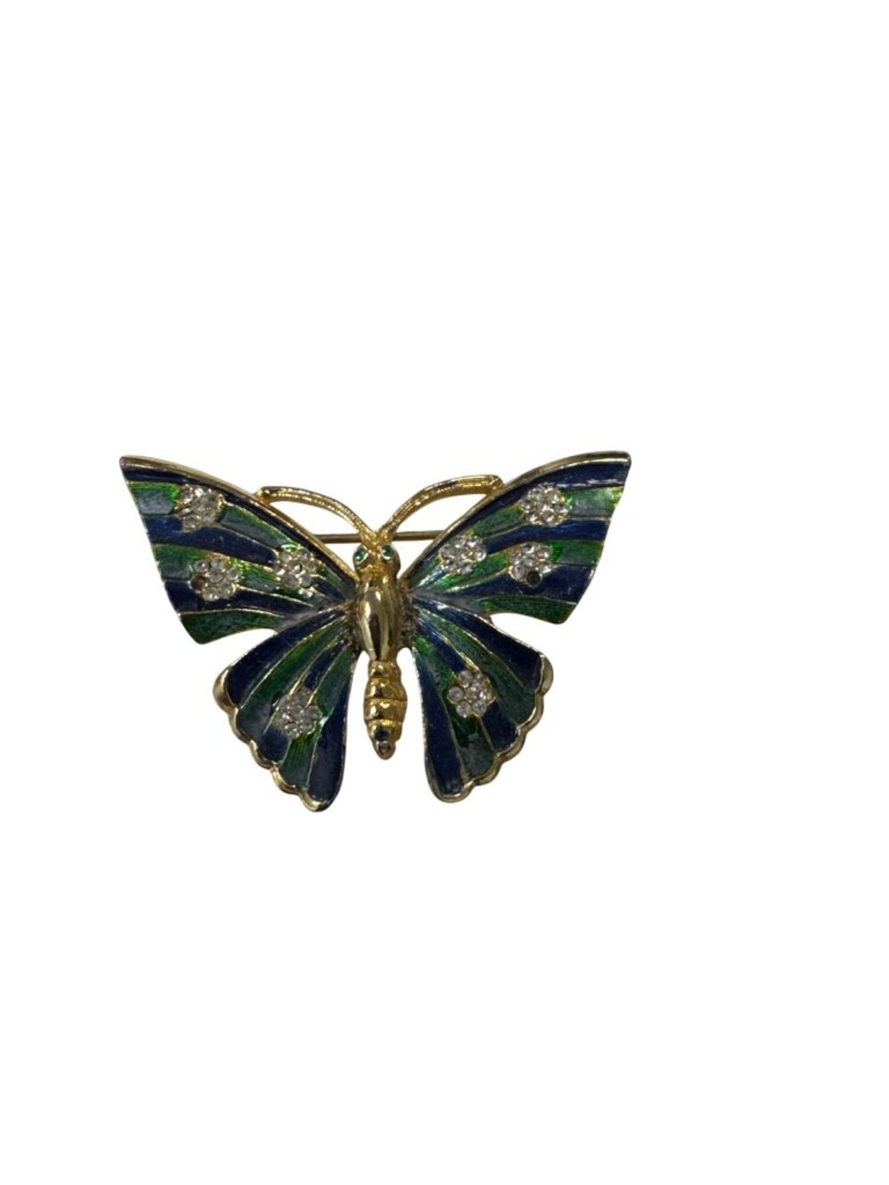 Marcel Boucher vtg butterfly 1950's enamel rhinestone sphinx brooch SKU 10-848
